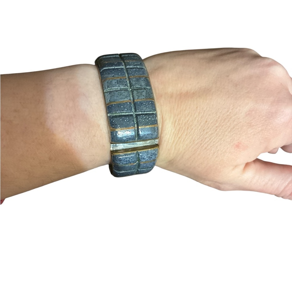 Gray Stone Cuff Bracelet